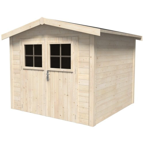 Casetta-in-Legno-2.3x2.3-mt-a-Pannelli-19-mm-Moderna-Porta-Attrezzi-da-Giardino