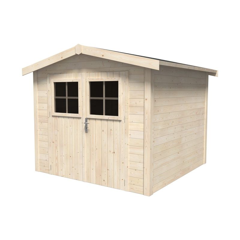 Casetta-in-Legno-2.3x2.3-mt-a-Pannelli-19-mm-Moderna-Porta-Attrezzi-da-Giardino