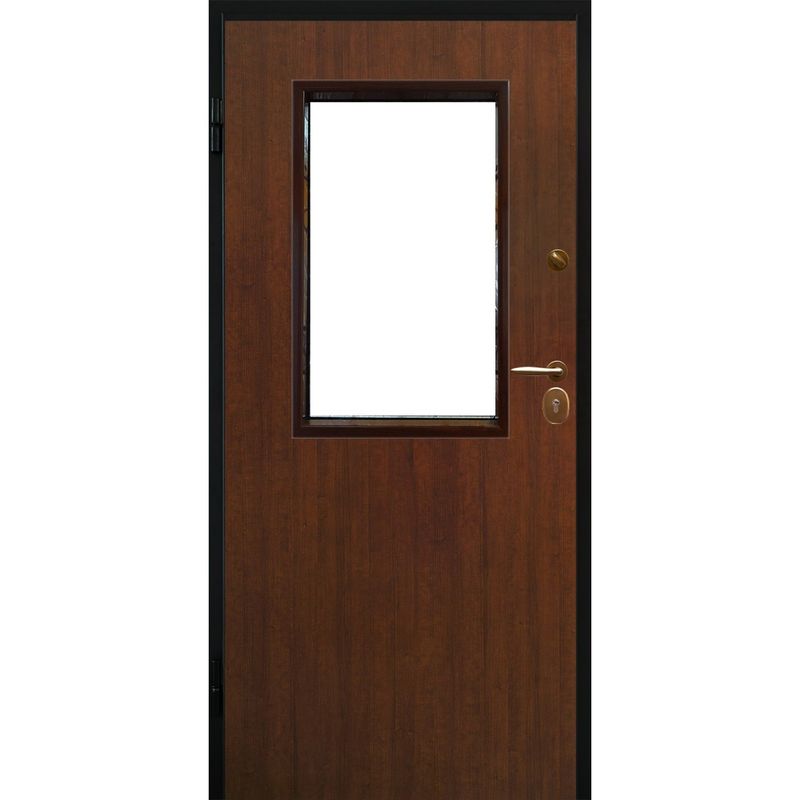 Porta-Vetrata-Blindata-Pannello-Grigio-per-Esterno-con-Vetro-con-Grata