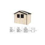 Casetta-in-Legno-3x2-mt-Block-House-28-mm-Moderna-Porta-Attrezzi-da-Giardino