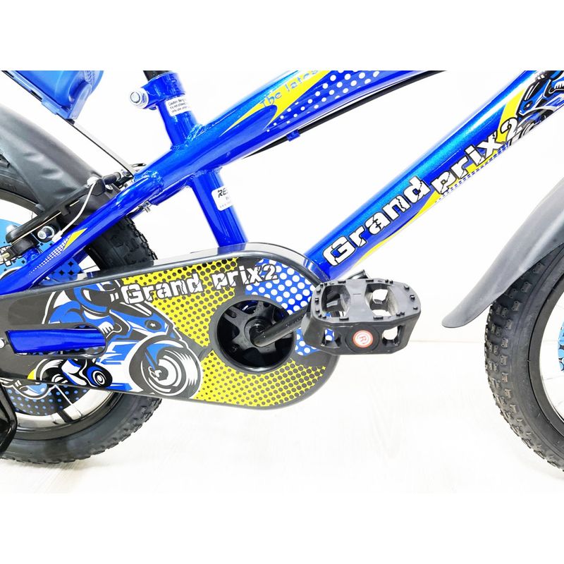Bicicletta-per-Bambino-Blu-Ruota-12-Pollici-2-3-4-Anni-con-Rotelle