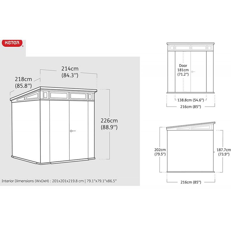 Casetta-Keter-Artisan-214x218-Addossata-con-Pavimento-Interno
