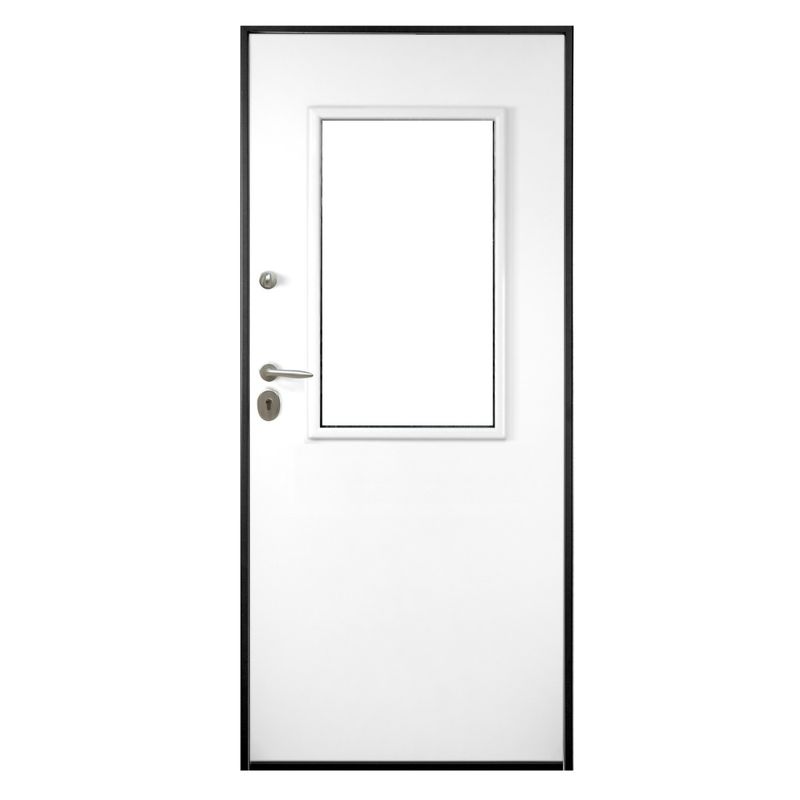 Porta-Blindata-Classica-con-Vetro-per-Esterno-Portoncino-Blindato-Vetrato-Verde