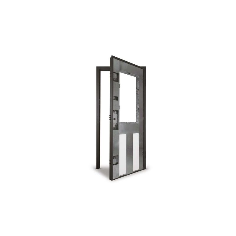 Porta-Blindata-Classica-con-Vetro-per-Esterno-Portoncino-Blindato-Vetrato-Verde