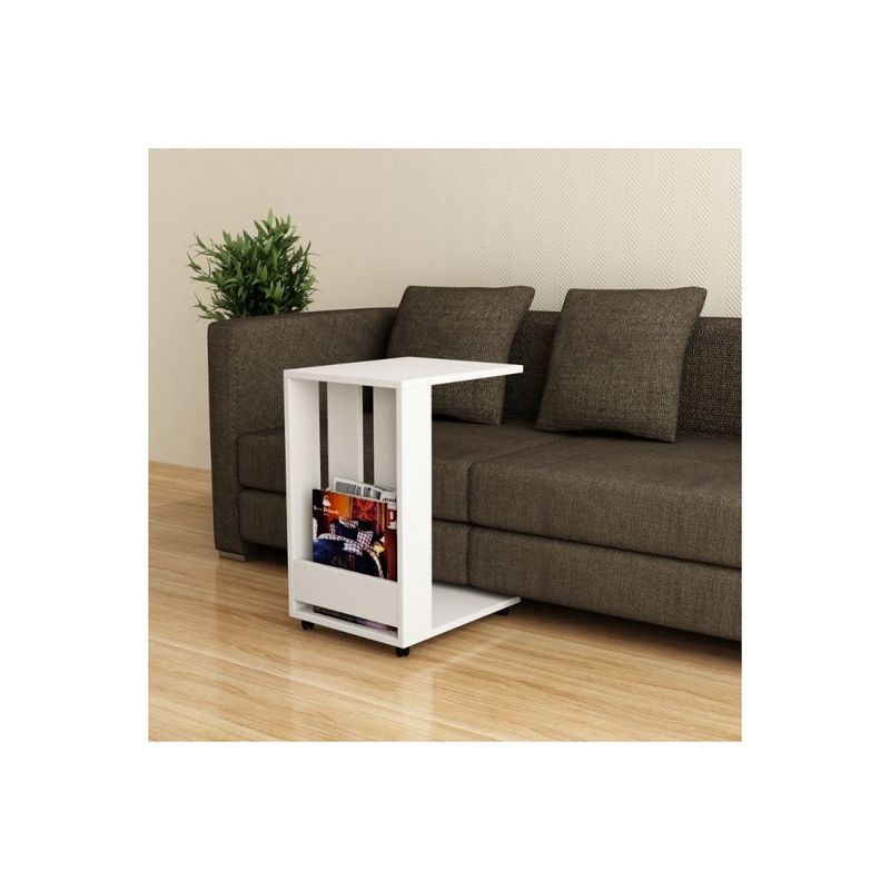 Tavolinetto-da-Divano-Legno-Bianco-Porta-Riviste-Tavolino-da-Caffe-Basso-Ruote