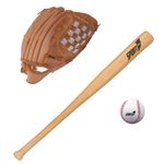 Mazza in Legno Guanto Palla da Baseball Guantone Ecopelle Pallina Softball