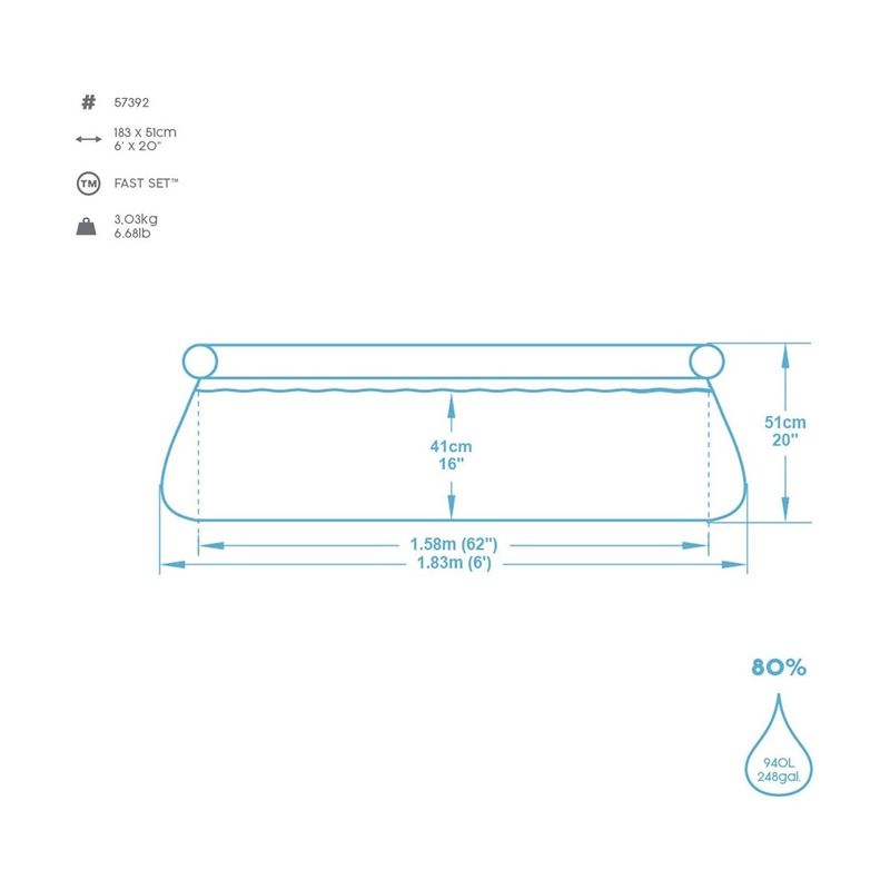 Piscina-Rotonda-Fuori-Terra-183x51-Gonfiabile-Autoportante-Senza-Pompa-Filtro