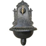 Fontana da Parete Grigia in Ghisa Lavabo a Muro Giardino Lavandino Rubinetto