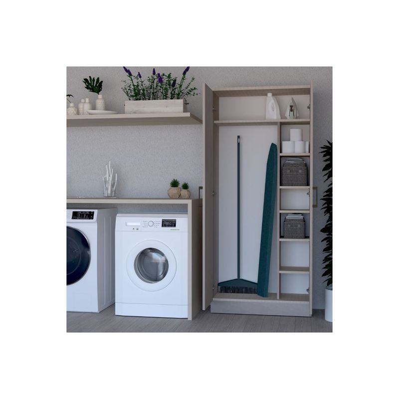 Armadio-Porta-scope-con-ripiani-in-Legno-Argilla-182-cm-Multiuso