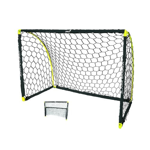 Porta Calcio Black Striker Pieghevole 180x91x120 Rete Piccchetti Goal Calcetto
