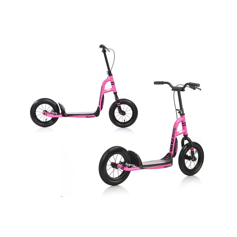 Monopattino-Rosa-Ruote-12-Pollici-Gonfiabili-Raggi-Freno-Posteriore-Giocattolo