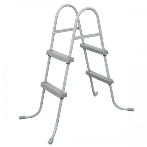 Scaletta per Piscina Fuori Terra 2 Gradini Altezza 84 cm Antiruggine Acciaio
