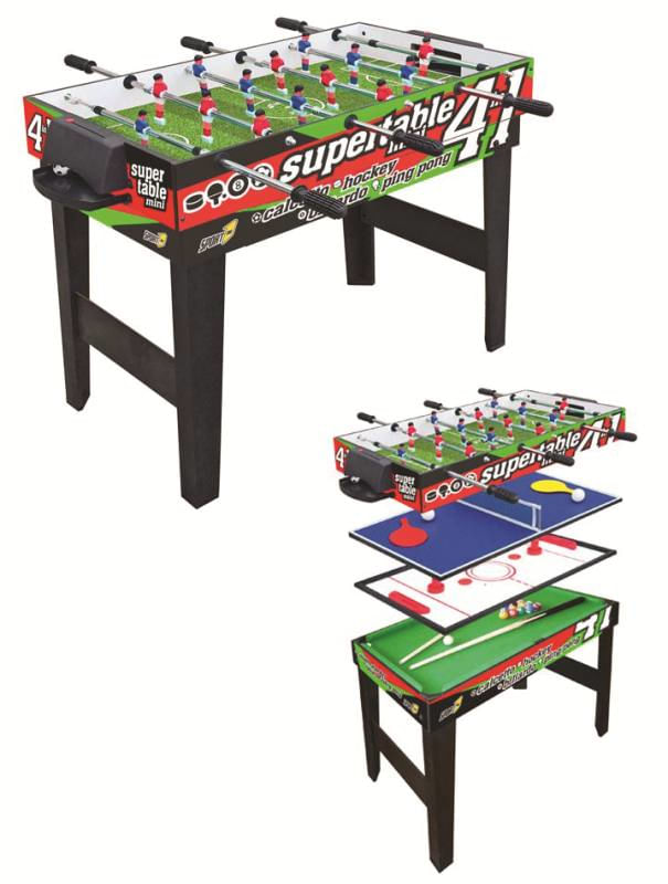 Biliardino-Tavolo-4in1-Mini-Calcetto-Biliardo-Ping-Pong-Hockey-Aste-Telescopiche