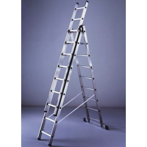 Facal Scala in Alluminio da Appoggio Cavalletto Libretto Multiuso 7 Gradini