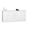 Mobile-Contenitore-4-Ante-con-Cassetti-Bianco-Opaco-Credenza-Madia-da-Soggiorno