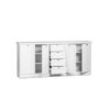Mobile-Contenitore-4-Ante-con-Cassetti-Bianco-Opaco-Credenza-Madia-da-Soggiorno