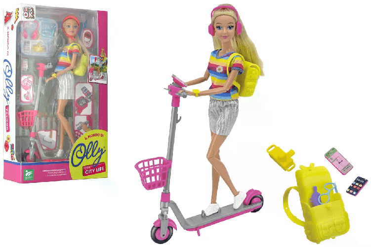 GLOBO FASHION DOLL OLLY CON MONOPATTINO