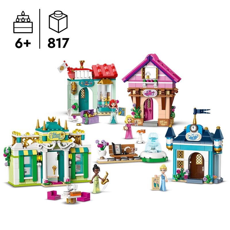 LEGO-Disney-Princess-43246-l-Avventura-al-Mercato-Principesse-Disney-Giochi-Bambini-6--Citta--da-Costruire-e-4-Mini-Bamboline