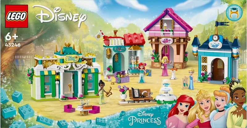 LEGO-Disney-Princess-43246-l-Avventura-al-Mercato-Principesse-Disney-Giochi-Bambini-6--Citta--da-Costruire-e-4-Mini-Bamboline