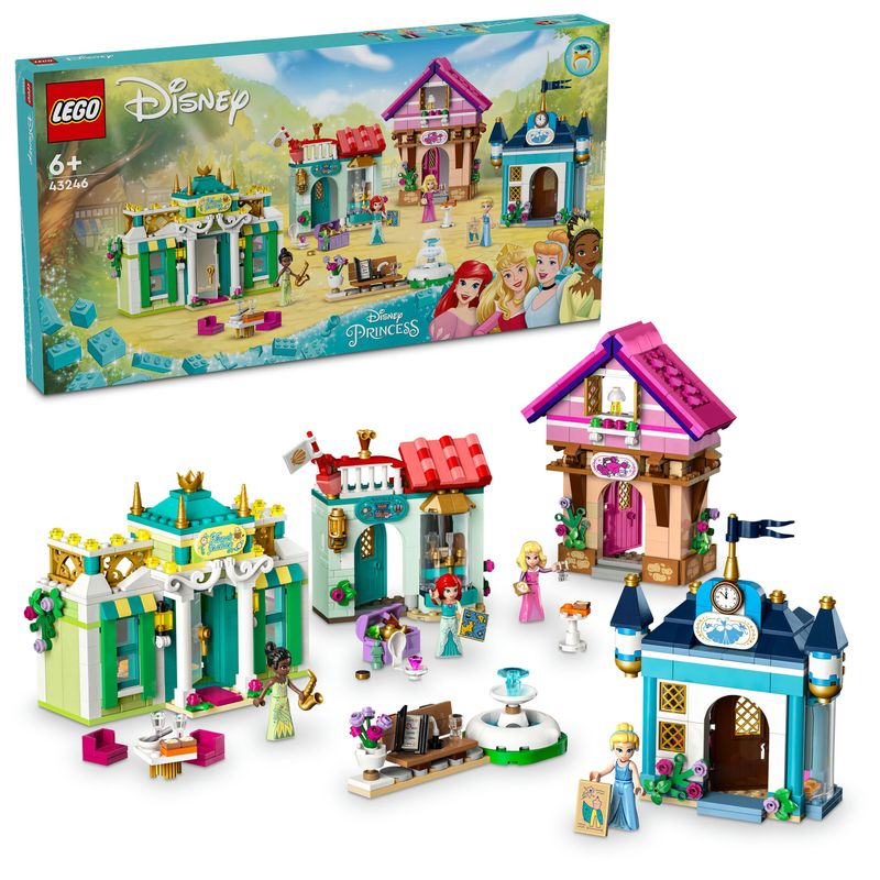 LEGO-Disney-Princess-43246-l-Avventura-al-Mercato-Principesse-Disney-Giochi-Bambini-6--Citta--da-Costruire-e-4-Mini-Bamboline