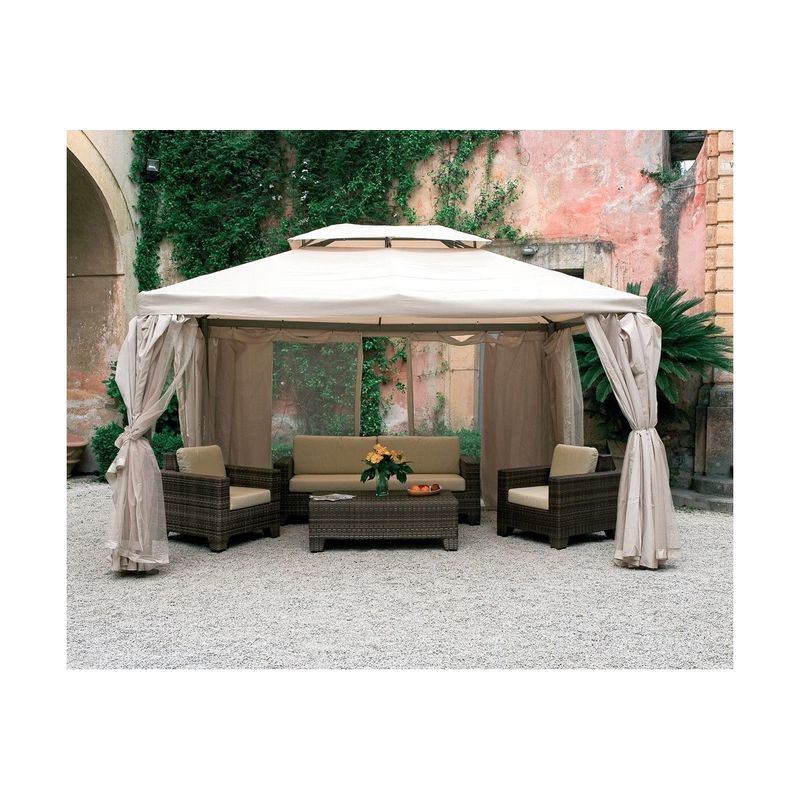 Gazebo-3x4-mt-Airvent-in-Alluminio-Copertura-con-Teli-Zanzariera-Tende-Laterali