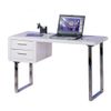 Scrivania-120-con-Cassetti-Pc-Bianca-Lucida-Laccata-Legno-Moderna-Cassettiera