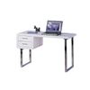 Scrivania-120-con-Cassetti-Pc-Bianca-Lucida-Laccata-Legno-Moderna-Cassettiera