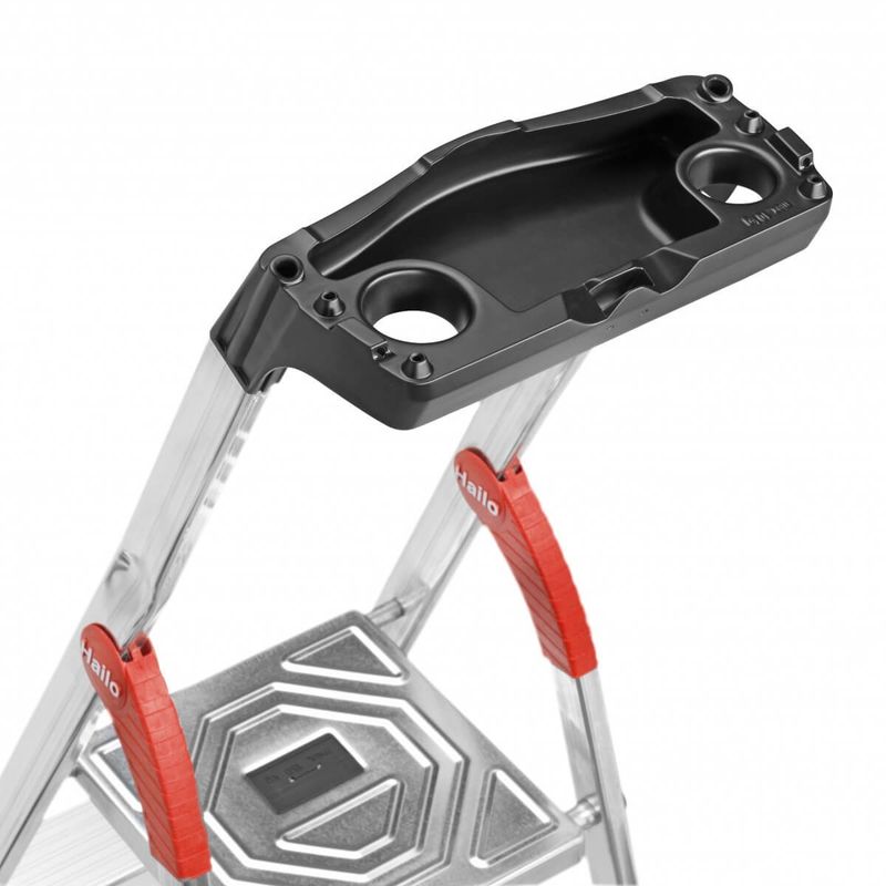 Hailo-Scala-7-Gradini-Alluminio-Doppia-Forbice-Portautensili-Scaletta-Da-Interno