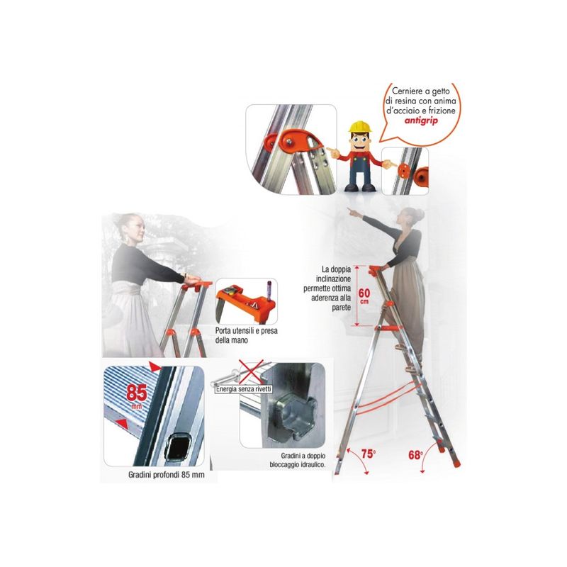 Facal-Scala-8-Gradini-Alluminio-Doppia-a-Forbice-Professionale-Scaletta-Interno