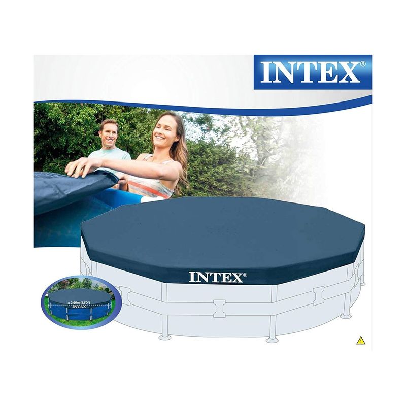 Telo-Copri-Piscina-Frame-366-cm-Rotonda-Protezione-Intex-Copertura-da-Esterno