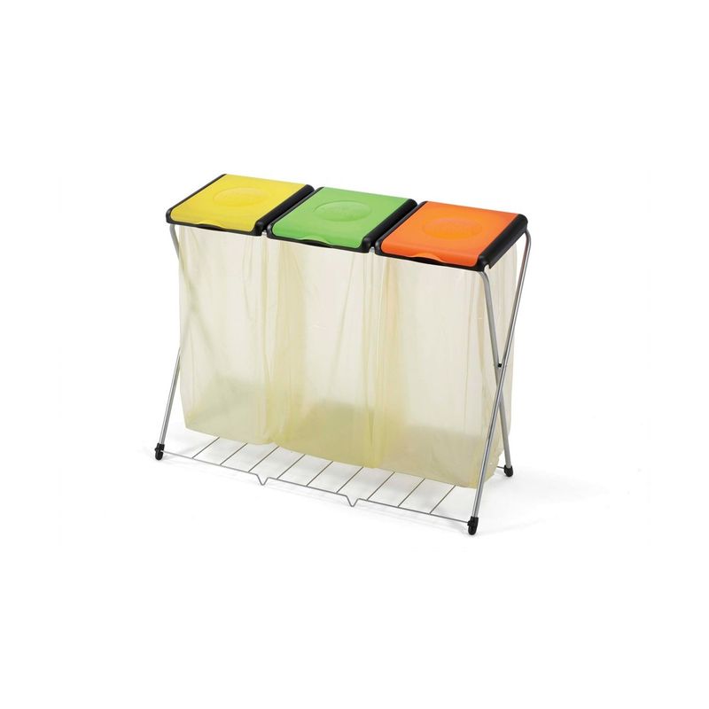 Pattumiera-3-posti-Reggisacco-Rifiuti-Secchio-Porta-Sacco-Immondizia-Esterno