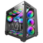 Mars Gaming MCV3 E-ATX Caja PC Tamaño XXL - Doble Ventana Cristal Templado - Capacidad Ampliada XXL - Estructura Modular