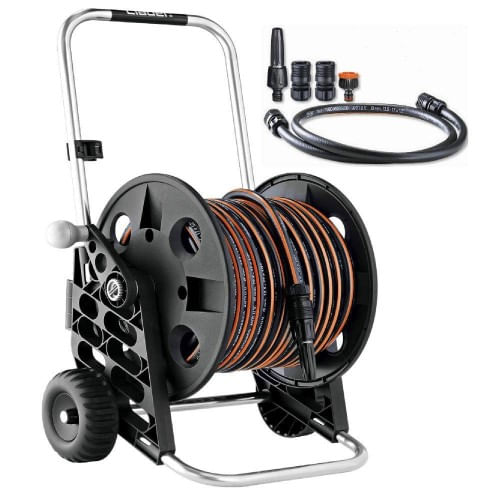 Avvolgitubo-Manuale-Porta-Tubo-Acqua-per-Innaffiare-Lancia-Giardino-Carrello