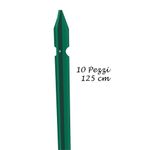10-Pali-per-Recinzione-Ferro-125-cm-Plastificato-Verde-Paletti-da-Rete-Metallo