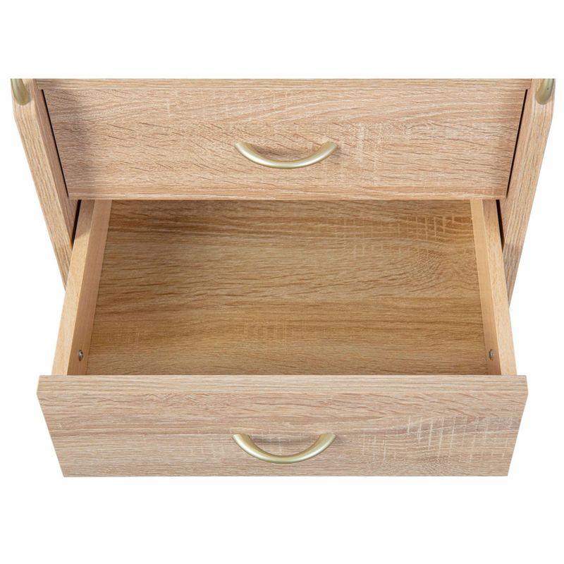 Cassettiera-4-Cassetti-Rovere-con-Ruote-da-Scrivania-Ufficio-Comodino-Cameretta