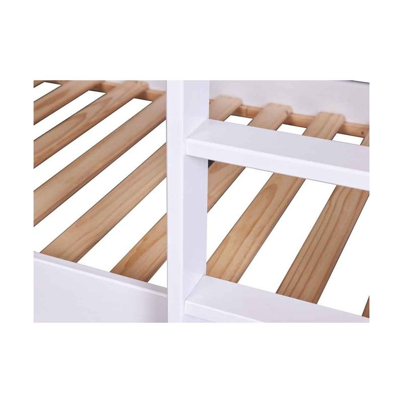 2-Letti-Singoli-Materasso-90x200-a-Doghe-Castello-Bianco-Pino-Scala-Cameretta