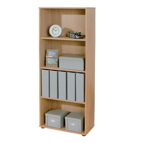 Libreria-Legno-60-Rovere-Moderna-Alta-Stretta-Mensole-Scaffali-Ufficio-Cameretta