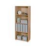 Libreria-Legno-60-Rovere-Moderna-Alta-Stretta-Mensole-Scaffali-Ufficio-Cameretta