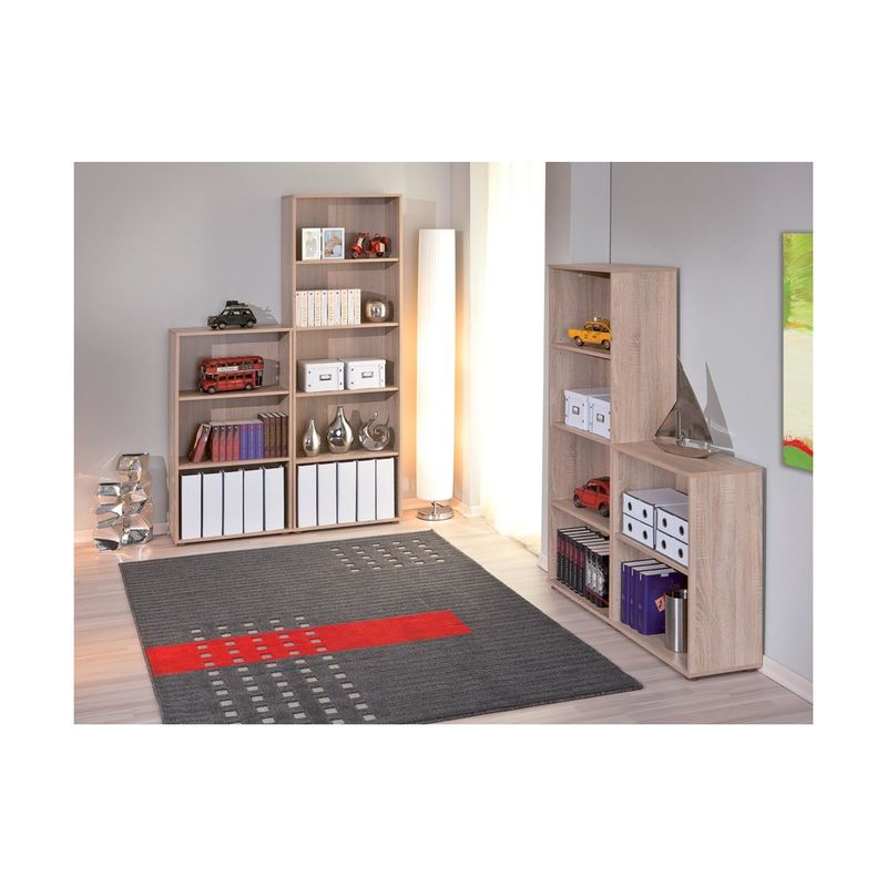 Libreria-Legno-60-Rovere-Moderna-Alta-Stretta-Mensole-Scaffali-Ufficio-Cameretta