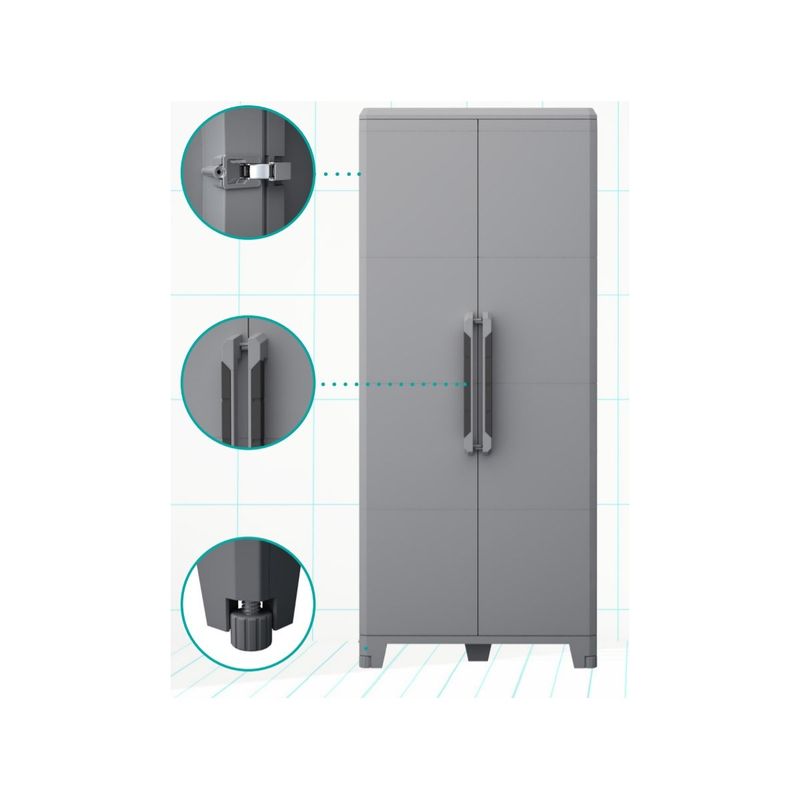 Armadio-da-Esterno-2-Ante-in-Pvc-Resina-Tuttopiani-con-Ripiano-Mobile-Modulare