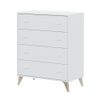 Cassettiera-Como-Bianco-4-Cassetti-Cassettone-Camera-Letto-Cameretta-Settimino