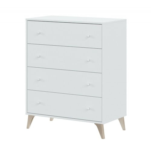 Cassettiera-Como-Bianco-4-Cassetti-Cassettone-Camera-Letto-Cameretta-Settimino