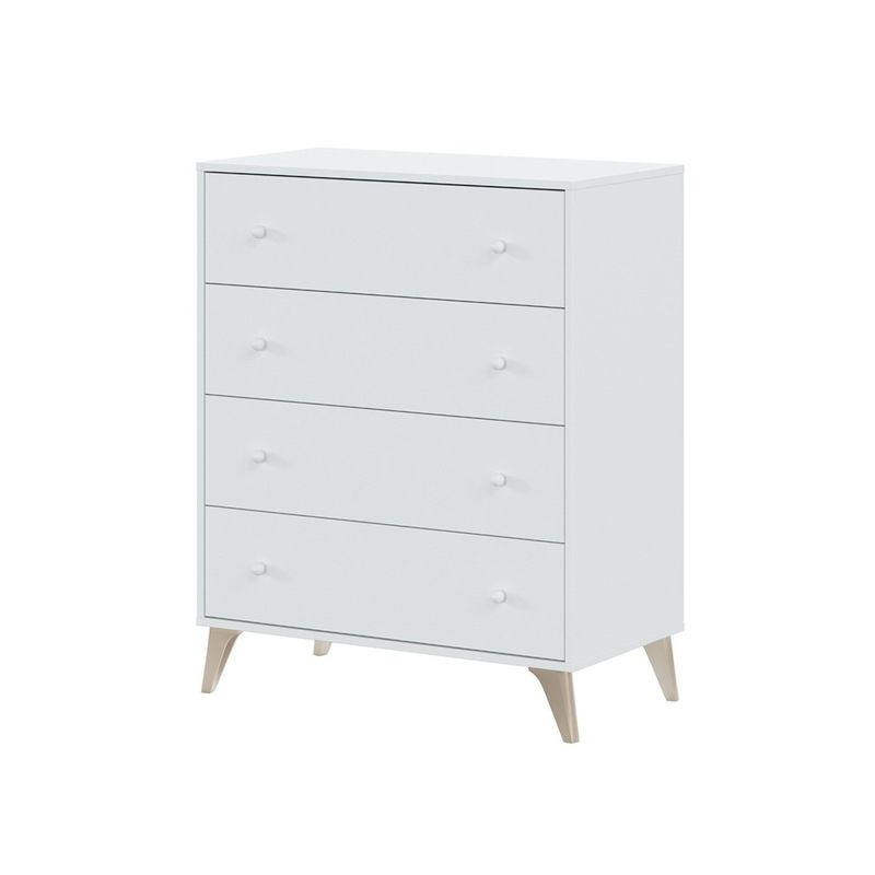Cassettiera-Como-Bianco-4-Cassetti-Cassettone-Camera-Letto-Cameretta-Settimino