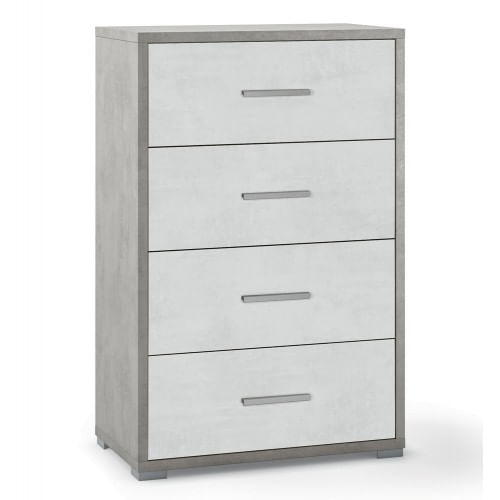 Cassettiera-Grigio-Ossido-Bianco-4-Cassetti-in-Legno-Moderna-per-Camera-da-Letto