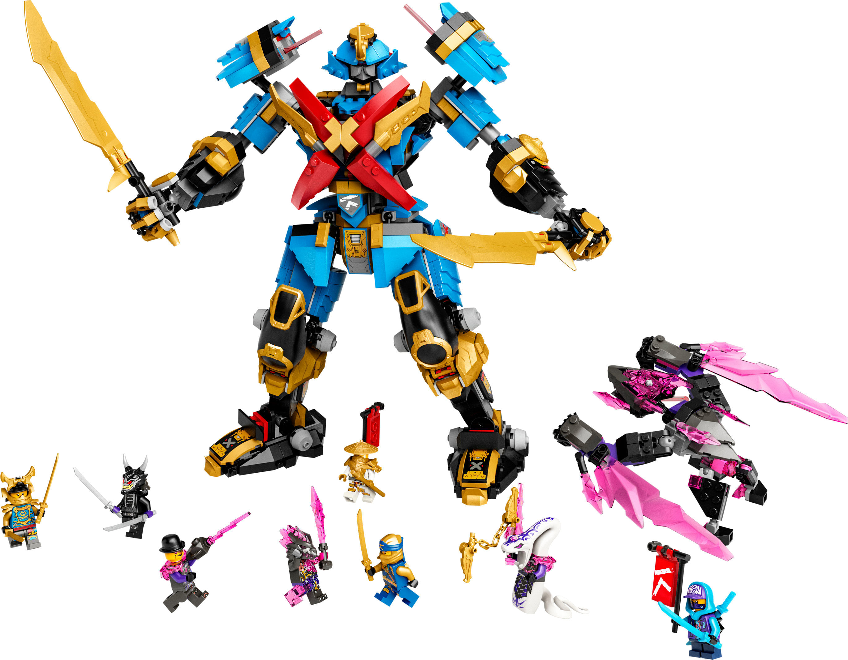 LEGO Ninjago 71775 MECH Samurai X di Nya, Serie TV Crystallized con Action Figure e 9 Minifigure