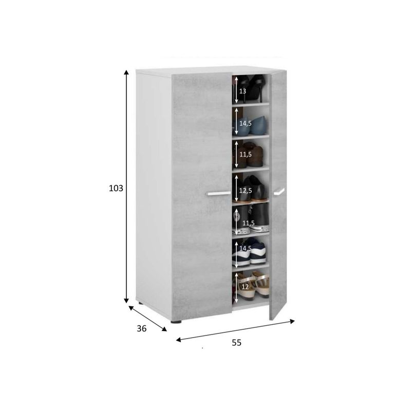 Scarpiera-Grigio-Cemento-Armadio-Portascarpe-Mobile-2-Ante-6-Ripiani-Tuttopiani