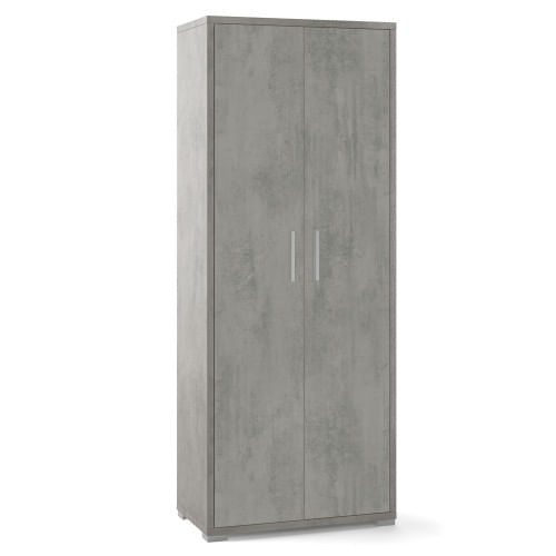 Kit-Armadio-2-Ante-Grigio-Multiuso-Ufficio-Mobile-Ripiani-Camera-Letto-Cameretta
