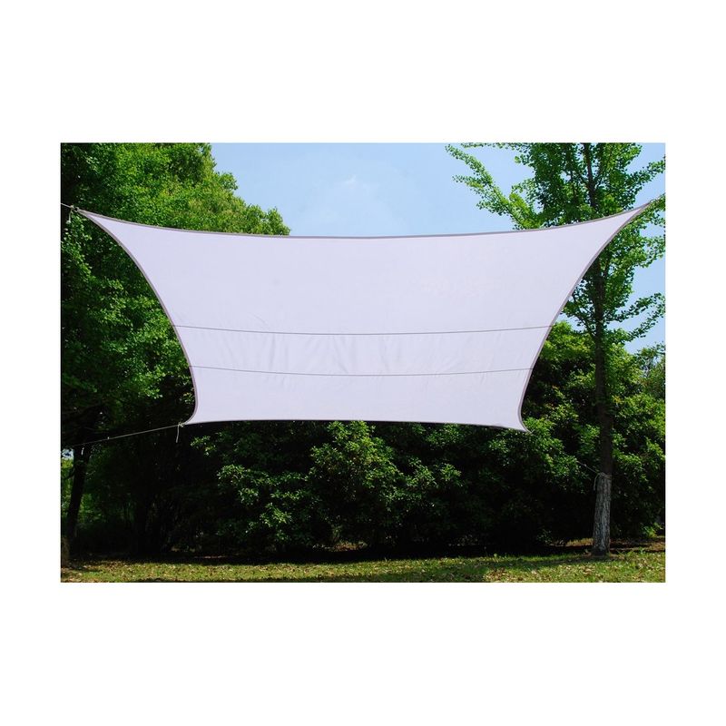 Vela-Quadrata-5x5-Bianca-con-Anelli-Telo-Ombreggiante-da-Giardino-Tenda-Parasole