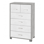 Settimino-Como-70-Grigio-Ossido-6-Cassetti-Cassettiera-Camera-Letto-Mobile