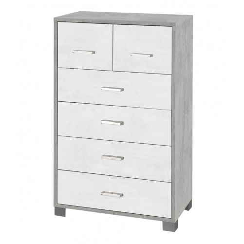Settimino-Como-70-Grigio-Ossido-6-Cassetti-Cassettiera-Camera-Letto-Mobile